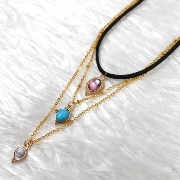 3 Layered Choker Necklace - Picture 4 of 4